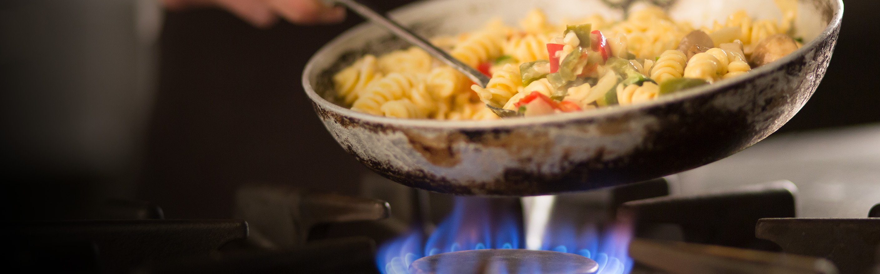 cooking on natural gas range